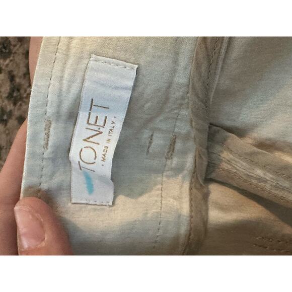 Tonet Men's White Mid Rise Side Stripe Straight Leg Pants Size 44 - Picture 9 of 9